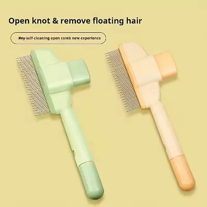 Dog Grooming Comb Cat /Dog Hair Remover Brush Long Hair Pet Self Cleaning Row Pet Removes Hairs Cleaning Bath Brush Dog Supplies