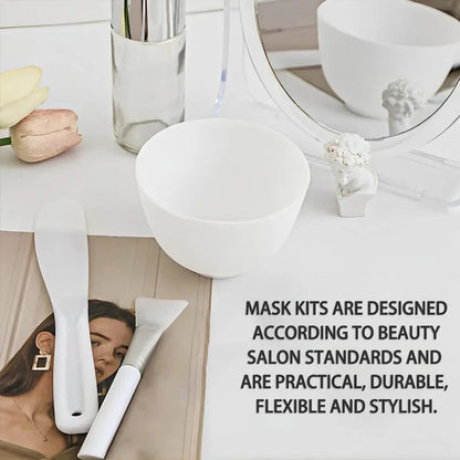 Silicone Face Mask Mixing Bowl Set Facial Care Mask Kit-Includes Mixing Bowl Stirring Stick Brush DIY Salon Make Up Supplies