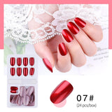 New Hot Reusable Stick-On-Nails 24PCS Reusable Full Cover False Nail Artificial Tips Press On Nails Art Stick on Nails Tips