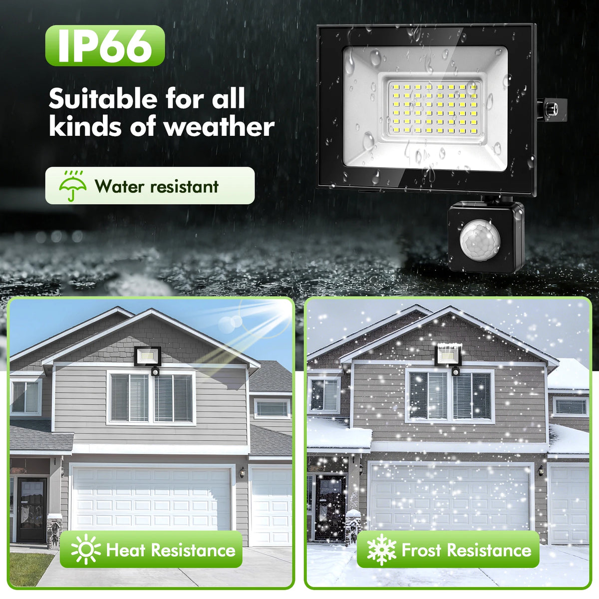 50W-500W LED Motion Sensor Flood Light,Dusk to Dawn,IP66 Waterproof, 6500K Daylight White, Super Bright Security Light for Garage, Front Porch, Barn