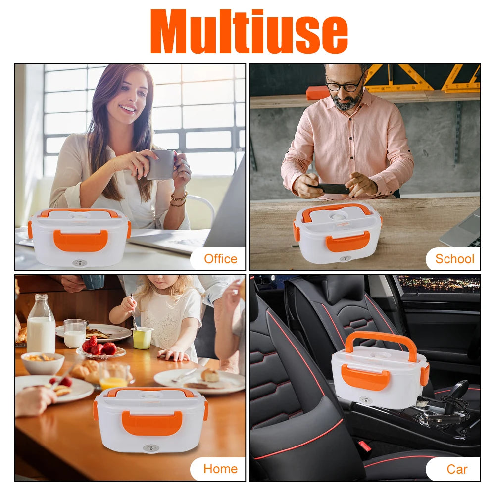 Fast Heating Food container Dinnerware Food Warmer 12V 220V EU Plug Electric Heated Lunch Box Travel Car Work Heating Bento Box