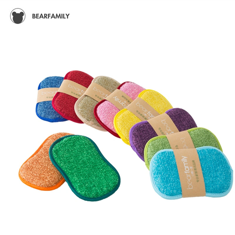 BEAR FAMILY 5/10/20/30pcs Household Magic Sponge Cleaning Brush Microfiber Scrub Sponges for Dishwashing Kitchen Accessories