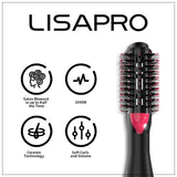 LISAPRO Hot Air Brush One-Step Hair Dryer Volumizer 1000W Blow Dryer Soft Touch Pink Hair Curler Straightener