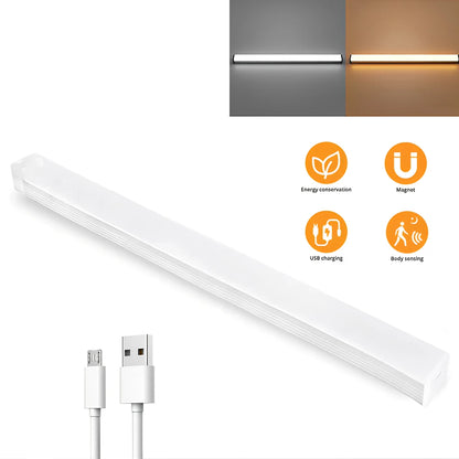 Night Lights Wireless LED Motion Sensor Lamp USB Rechargeable Magnetic For Wardrobe Room Closet Kitchen Aisle Tube Detector Bulb