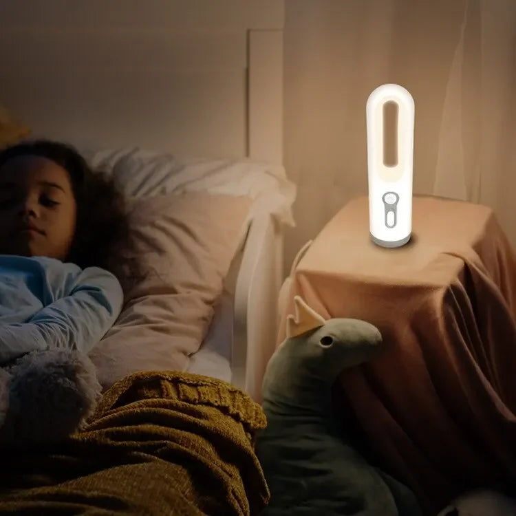 LED Motion Sensor Night Light Flashlight 2 in 1 Portable with Dusk to Dawn Sensor for Bedroom, Bathroom, Reading, Camping