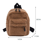 Portable Children Travel Shopping Rucksacks Casual Autumn Winter Lamb Fleece Women's Bagpack Cute Bear Shaped Shoulder Backpack