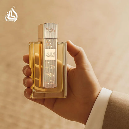 Lattafa Angham - Citrus, Lavender, Musk, Amber, Vanilla - Eau De Parfum Long-Lasting Fragrance for Unisex, 3.40 Ounce / 100 ml Lavender Is a Soft Herb with a Long-Lasting Fragrance and an Elegant Mature Temperament, Suitable