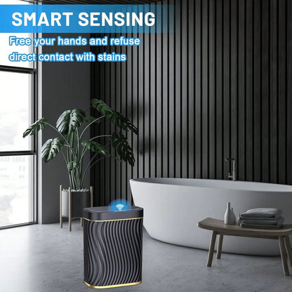 Smart Motion Sensor Trash Can, 2.6 Gallon Small Touchless Pop-Up Bin, Space Saving Waste Basket for Bathroom, Kitchen, Dorm & Bedroom, White