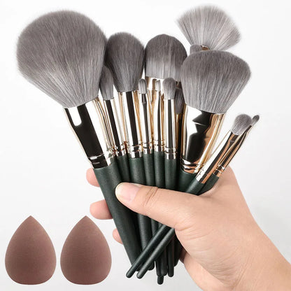 10/14Pcs Makeup Brushes Set EyeShadow Foundation Women Cosmetic Loose Powder Blush Super Soft Blending Make Up Brush Beauty Tool