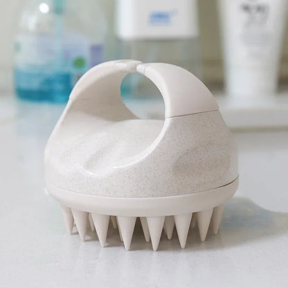 Scalp Brush Massager Sculp Scrubber Brush Wheat Straw Biodegradable Silicone Shampoo Brush Hair Scalp Massager For Hair Growth