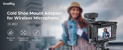 SmallRig Camera Flash SWireless Wireless Microphone Support with Cold Shoe Mount for DJI Mic/Mic 2 for RODE Wireless GO II -4822