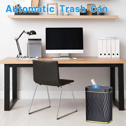 Smart Motion Sensor Trash Can, 2.6 Gallon Small Touchless Pop-Up Bin, Space Saving Waste Basket for Bathroom, Kitchen, Dorm & Bedroom, White