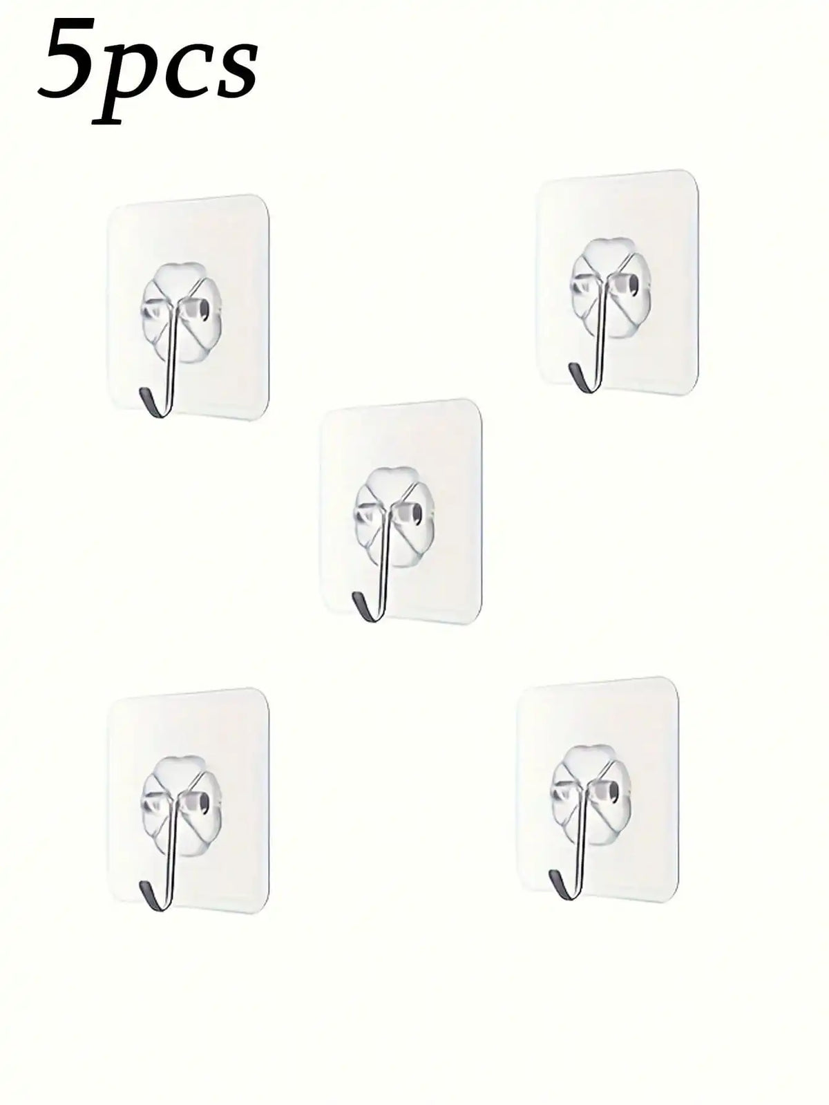 12/20/30/50/100pcs Strong Transparent Adhesive Wall Hooks - Casual Style, Easy To Install, No Drilling Required, Plastic Heart-Shaped Practical Hooks, Suitable For Kitchen And Bathroom, Bathroom Storage, Bathroom Decor, Autum