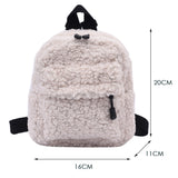 Portable Children Travel Shopping Rucksacks Casual Autumn Winter Lamb Fleece Women's Bagpack Cute Bear Shaped Shoulder Backpack