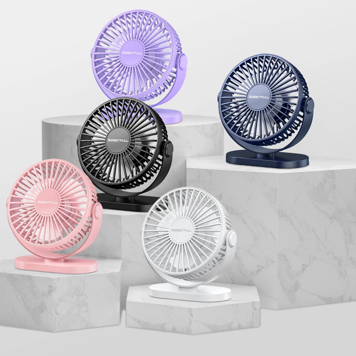 Desktop Wall Mounted Mini Electric Fan Mute 3 Speed Adjustment Portable USB Fan For Home Desk Office