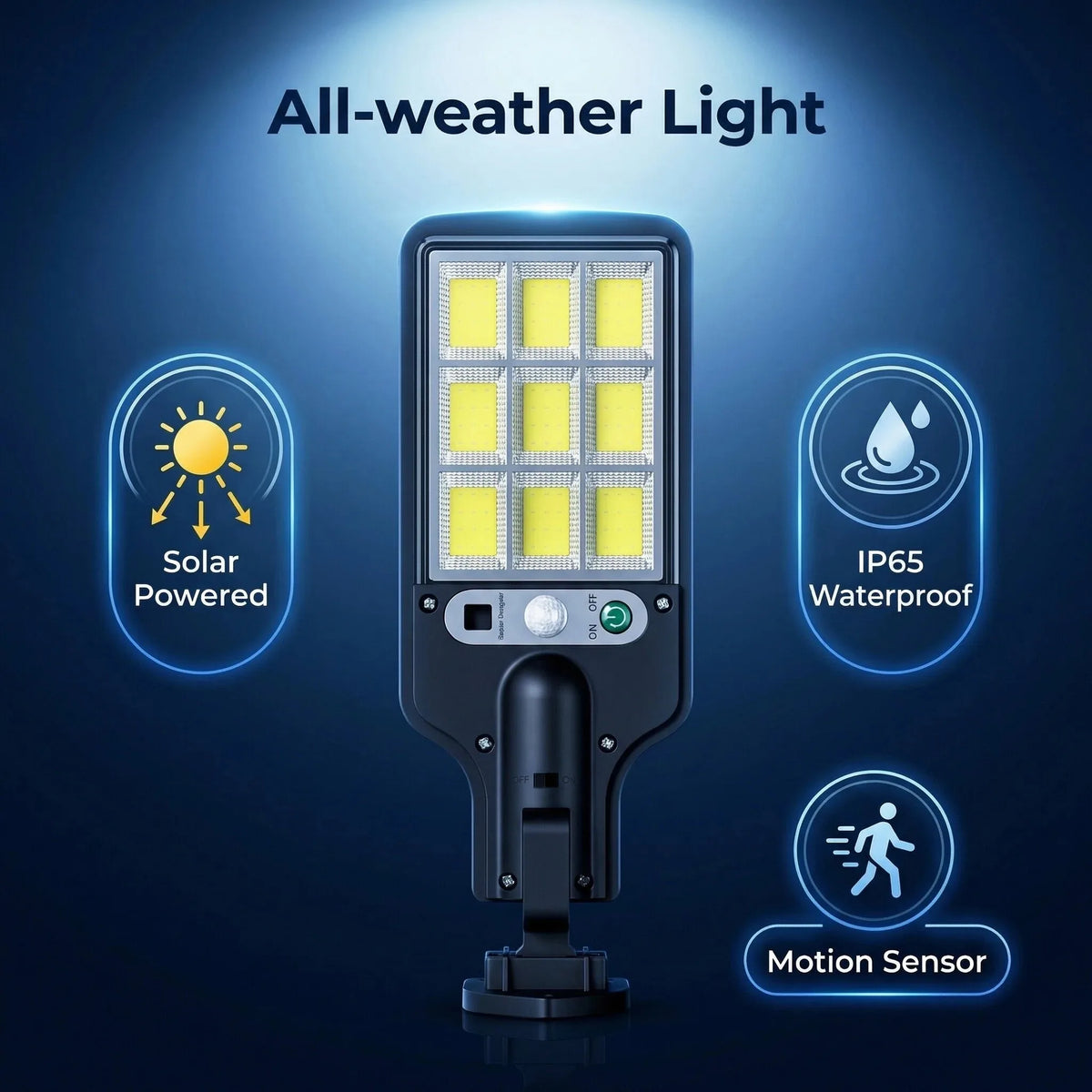 FAMCDC 4 Pack Solar Street Lights 108 COB LED Outdoor Wall Lights with Remote Control and Motion Sensor Adjustable 3 Modes Suita