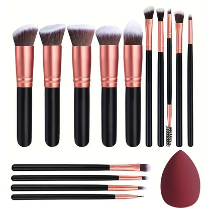 Professiona 14PCS Makeup Brushes Set  Soft Fluffy Foundation Blush Powder Eyeshadow Kabuki Blending Female Cosmetics Beauty Tool
