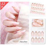 New Hot Reusable Stick-On-Nails 24PCS Reusable Full Cover False Nail Artificial Tips Press On Nails Art Stick on Nails Tips