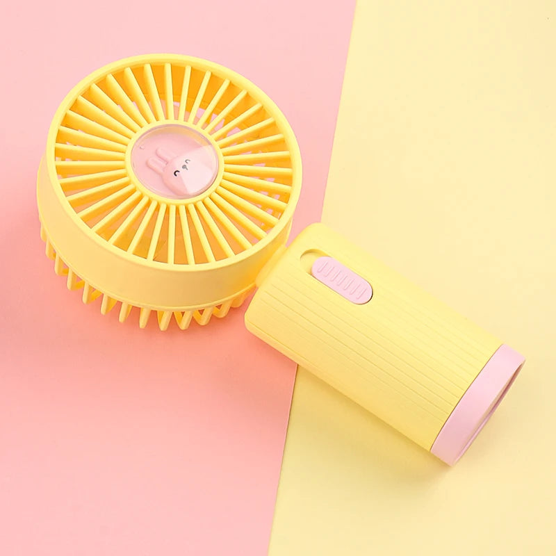 Handheld Fan Portable USB Rechargeable Fans Desk with Base Small Makeup Eyelash Cooler Dryer Women Outdoor Office Beauty Tools