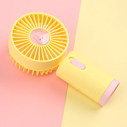 Handheld Fan Portable USB Rechargeable Fans Desk with Base Small Makeup Eyelash Cooler Dryer Women Outdoor Office Beauty Tools