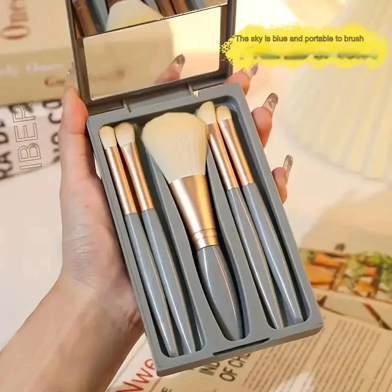 Mini Makeup Brushes Set Mirror Soft Fluffy for Cosmetics Foundation Powder Eyeshadow Kabuki Blending Makeup Brush Beauty Tool