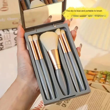 Mini Makeup Brushes Set Mirror Soft Fluffy for Cosmetics Foundation Powder Eyeshadow Kabuki Blending Makeup Brush Beauty Tool