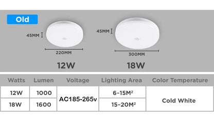 LED Motion Sensor Ceiling Lighting LED Radar Sensor Light for Room Hallways Aisle Stair Balcony Garage Induction Ceiling Lights