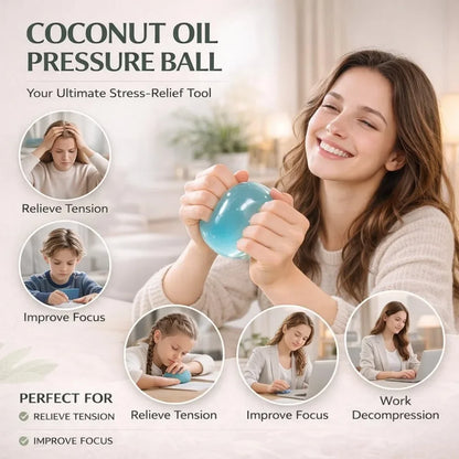 Coconut Oil Squishy, Coconut Oil Stress Ball – Super Soft, Handmade Slow Rising Fidget Squeeze Toy for Stress Relief, Squeeze the Stress Away, Easy to Clean, Portable, Ideal for Office Desk Home Travel,Christmas Gift