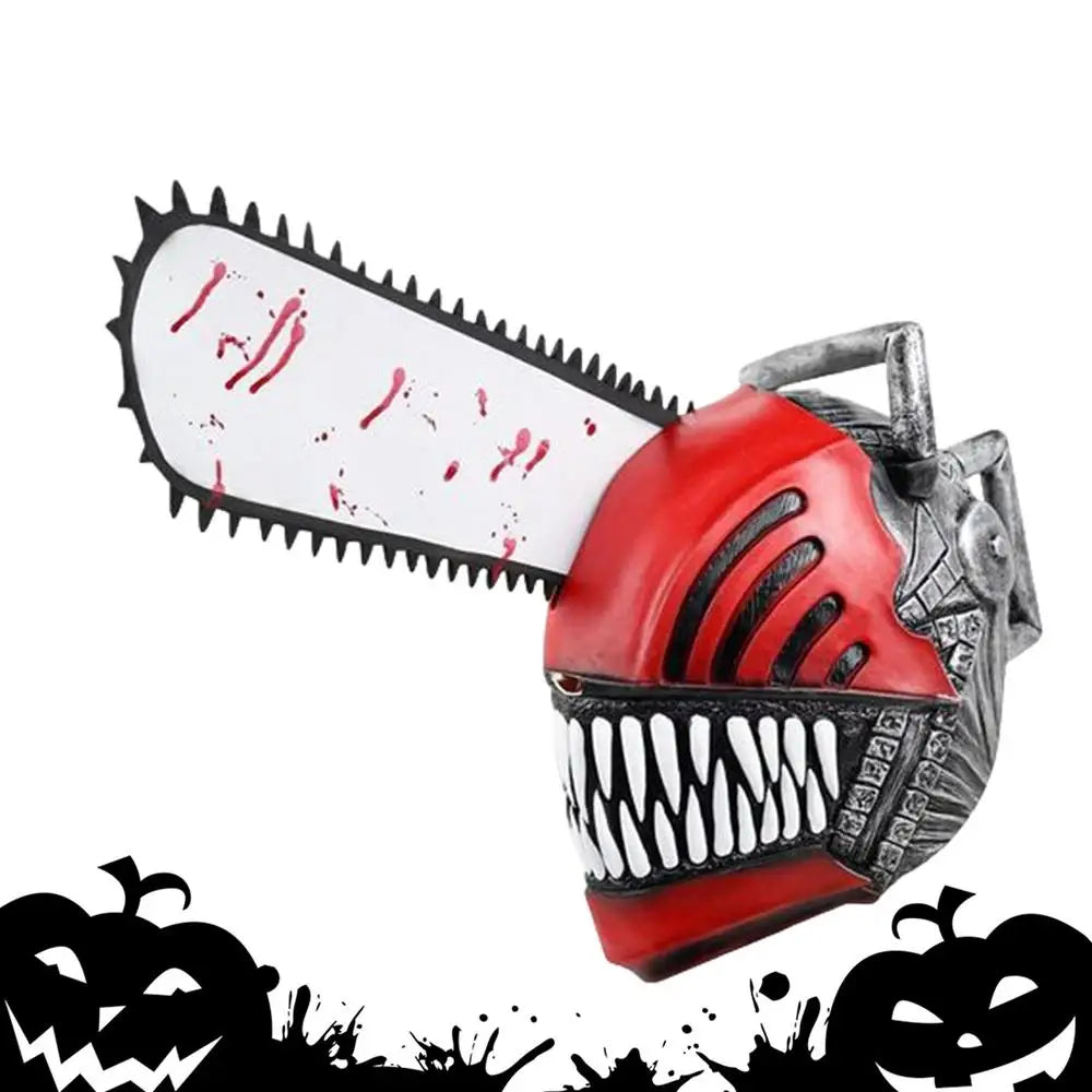 Horror Comics Chainsaw Man Latex Headset April Fool's Day Halloween Role Playing Mask Cosplay terror Headgear Mask Decor props