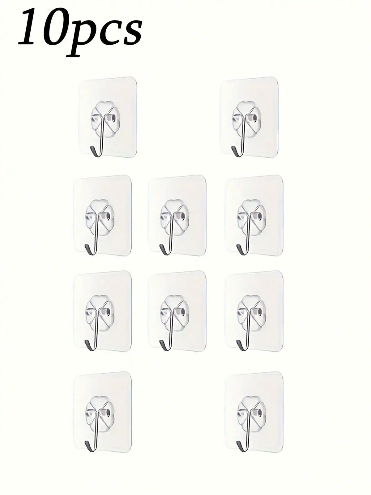 12/20/30/50/100pcs Strong Transparent Adhesive Wall Hooks - Casual Style, Easy To Install, No Drilling Required, Plastic Heart-Shaped Practical Hooks, Suitable For Kitchen And Bathroom, Bathroom Storage, Bathroom Decor, Autum