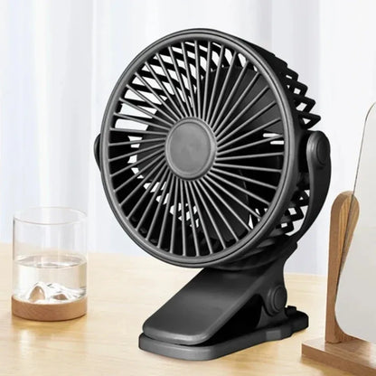 Desktop Fan Clip-on USB Rechargeable Table Type Portable Mini Desk Fan Hanging Clip Fan Night Light Air Cooler Outdoor Fans