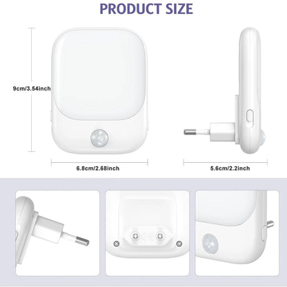 LED Motion Sensor Night Lights for Kids Bedroom Auto Dusk to Dawn Sensor Dimmable Wireless Cabinet Lamp