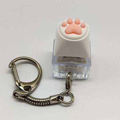 Cute Cat Paw Squishy Keychain - Soft Silicone Stress Relief Toy for Backpack Purse Decor, Fidget Decompression Gift for Cat Lovers Couples Students