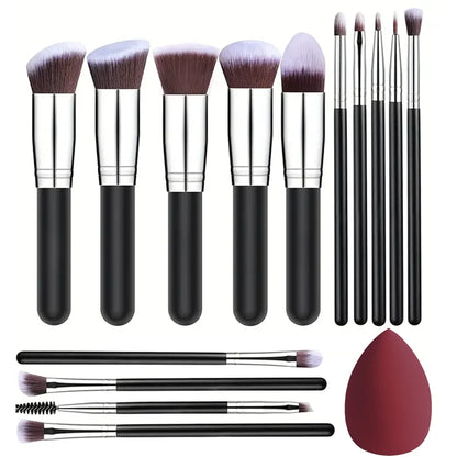 Professiona 14PCS Makeup Brushes Set  Soft Fluffy Foundation Blush Powder Eyeshadow Kabuki Blending Female Cosmetics Beauty Tool