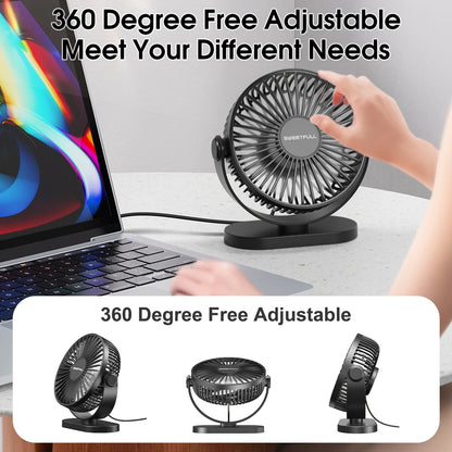 Desktop Wall Mounted Mini Electric Fan Mute 3 Speed Adjustment Portable USB Fan For Home Desk Office