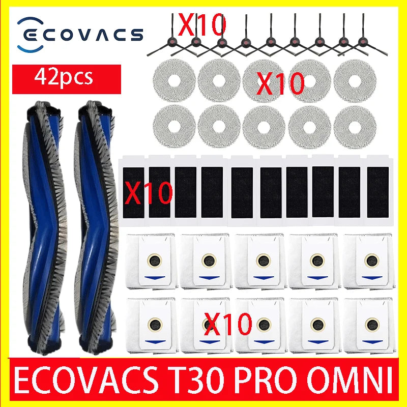 ECOVACS T30 PRO OMNI / T30S PRO / YEEDI M12 Pro+ Robot Vaccum Replacement Parts Dust Bag Main Side Brush Filter Mop Accessories
