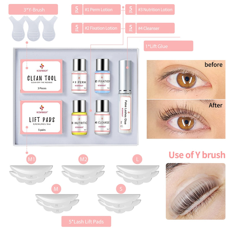 Lash Lift Kit ICONSIGN Eyelash Perming Kit Eyelash Perm Eyelash Enhancer Serum Eye Lash Make Up Tools