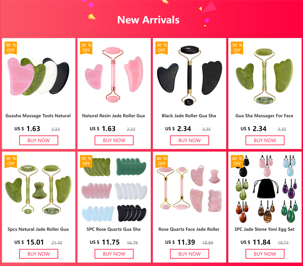 Rose Quartz Face Jade Roller Massagers Guasha Set Gua Sha Tools Natural Stone Gouache Scraper For Facial Massage Beauty Tool
