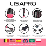 LISAPRO Hot Air Brush One-Step Hair Dryer Volumizer 1000W Blow Dryer Soft Touch Pink Hair Curler Straightener