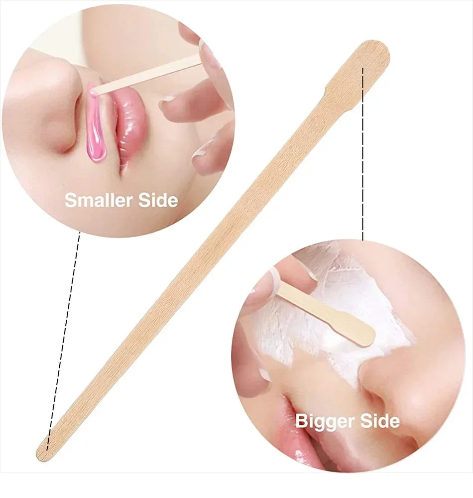 100PCS Woman Wooden Hair Removal Stick Disposable Depilation Spatula Wax Sticks Wood Face Eyebrows Waxing Spatula Beauty Tool