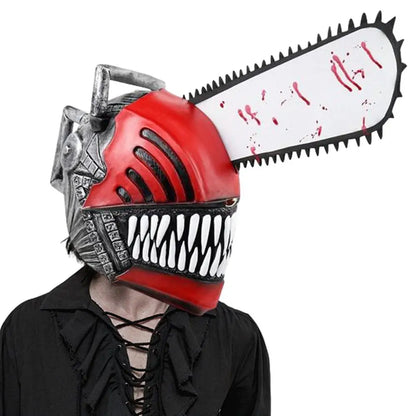 Horror Comics Chainsaw Man Latex Headset April Fool's Day Halloween Role Playing Mask Cosplay terror Headgear Mask Decor props