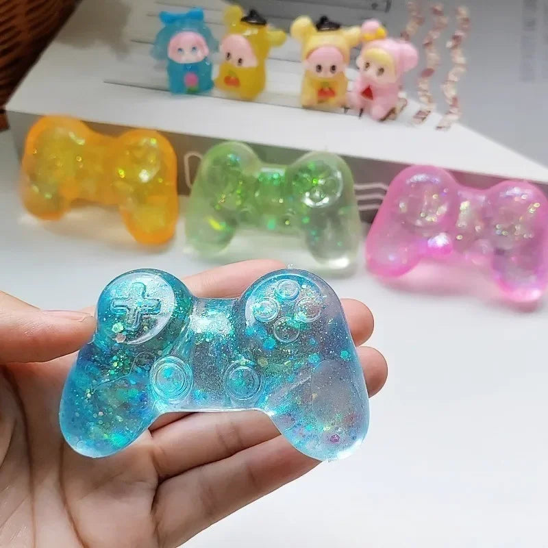 Slow Rising Squishy Toy Game Shape with Sequins Anti Stress Fidget Sensory Pinch Gift for Adults Kids