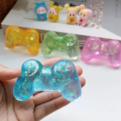 Slow Rising Squishy Toy Game Shape with Sequins Anti Stress Fidget Sensory Pinch Gift for Adults Kids