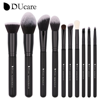 DUcare Black makeup brush Professional Makeup Eyeshadow Foundation Powder Soft Synthetic Hair Makeup Brushes