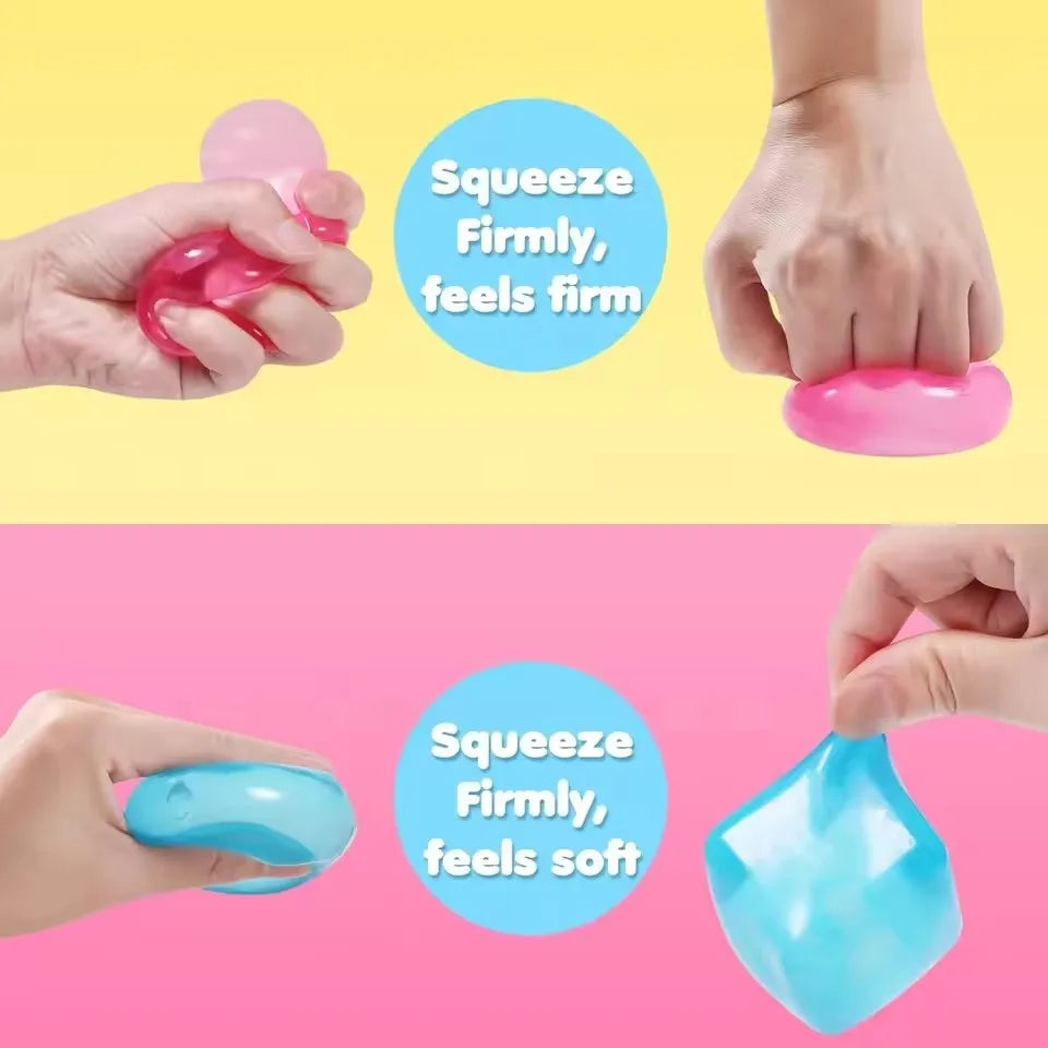Ice Cube Squishy Fidget Toy, Soft Resilient Stress Relief Squeeze Cube Toy, Automatic Rebound Sensory Anxiety Relief Toy, Non-Toxic Portable Desk Fidget Nee Doh Cube for Kids Adults Classroom Office Relax Gift Random Multicol