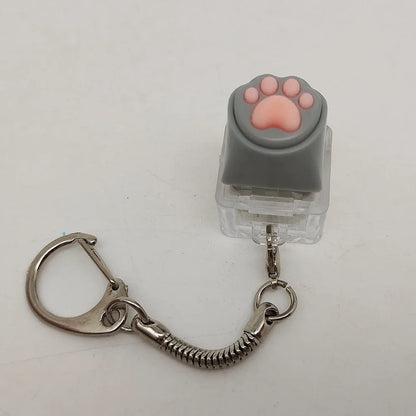Cute Cat Paw Squishy Keychain - Soft Silicone Stress Relief Toy for Backpack Purse Decor, Fidget Decompression Gift for Cat Lovers Couples Students