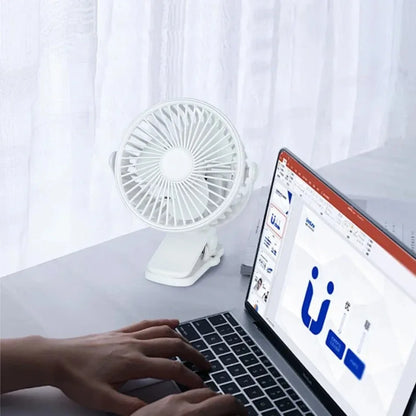 Desktop Fan Clip-on USB Rechargeable Table Type Portable Mini Desk Fan Hanging Clip Fan Night Light Air Cooler Outdoor Fans