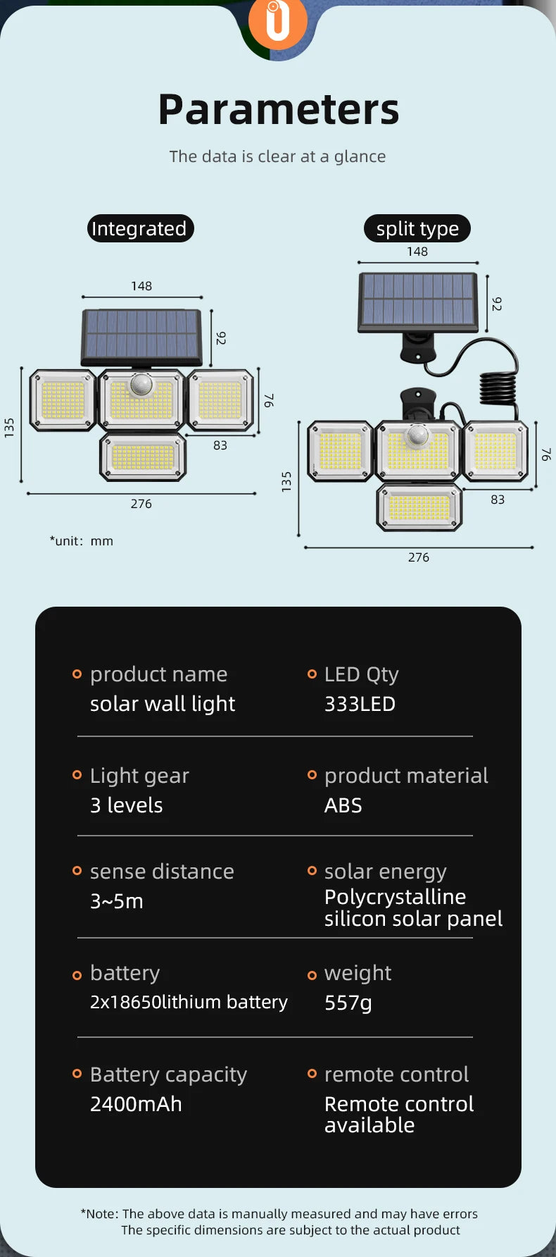5000LM Outdoor Motion Sensor Lamp 333 LED IP65 Waterproof 4-Head Solar Power Light  Flood Lights 270° Lighting Range Outdoor Indoor Solar Garden Lamp With Adjustable Head Wide Lighting