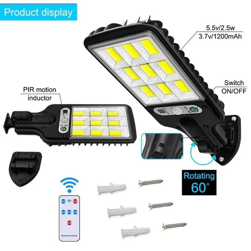 Outdoor Solar Garden Lights with Human Body Motion Sensor 3 Modes Terrace Garage Courtyard Waterproof Outdoor Solar Lamp