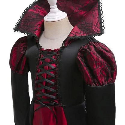 Vampire Queen Costume Halloween Dress Up Girls Royal Vampire Costume For Women Medieval Queen Halloween Dress Up With Necklace